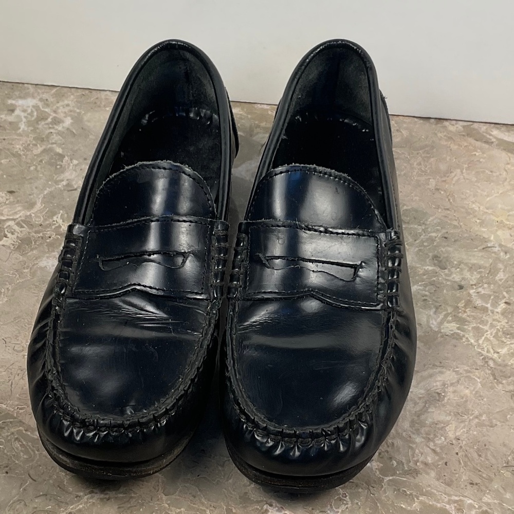 Navy Start Rite Leather Penny Loafers Size 2.5